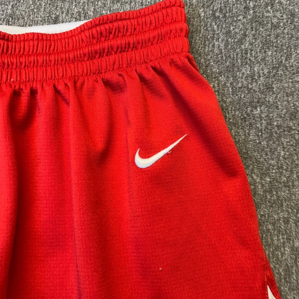 Nike Mens Dri-FIT Basketball Shorts Red White Mesh Athletic 392924-658 Size M